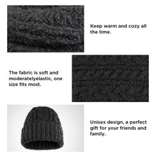 Load image into Gallery viewer, 3 Pcs Knit Beanie Hat Scarf and Glove Set for Men and Women, Winter Caps Neck Warmer with Touchscreen Gloves