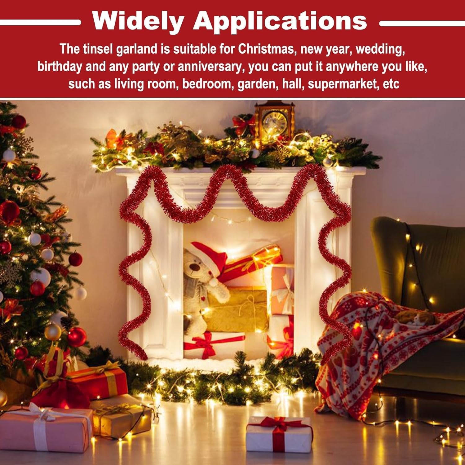 50FT Garland Red