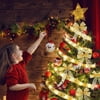 Funsmile 2 Pack Gold Christmas Ribbon Fairy Lights,100 LED 16ft Lights Fairy Strings Lights, Ribbon Bows Lights for Weddings New Year Christmas Tree Decorations