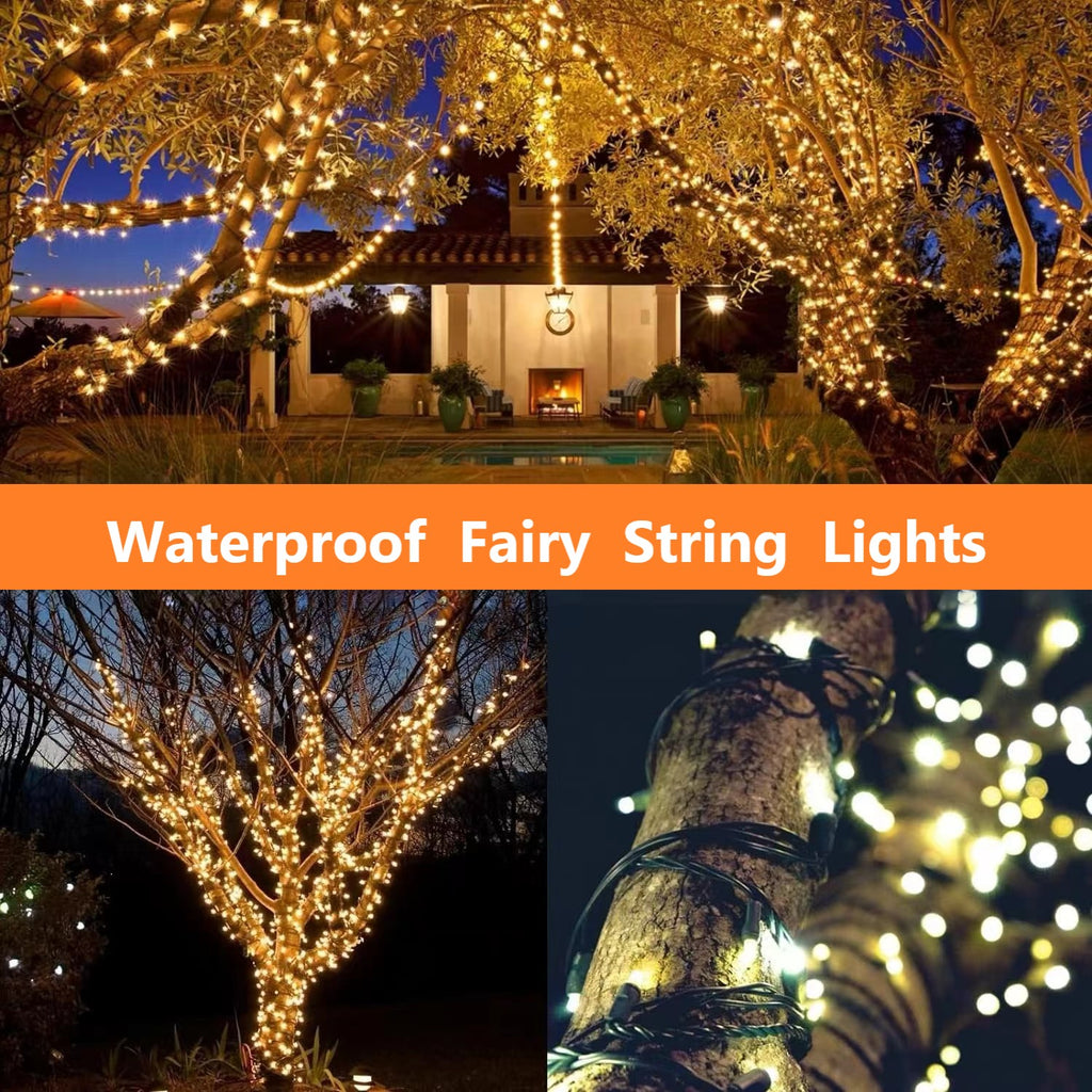 4 Pack Christmas Tree String Lights Christmas Fairy Lights Warm White LED with 8 Modes Battery Operated Indoor Outdoor Waterproof Lights