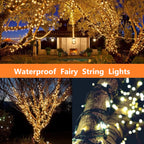 4 Pack Christmas Tree String Lights Christmas Fairy Lights Warm White LED with 8 Modes Battery Operated Indoor Outdoor Waterproof Lights