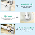 Cosmonic Electric Spin Scrubber, Power Scrubber Cordless High Rotation Handheld Bathroom Scrubber Rechargeable with 3 Replaceable Cleaning Brush Heads for Cleaning Tub, Tile, Floor, Sink, Wall, Window