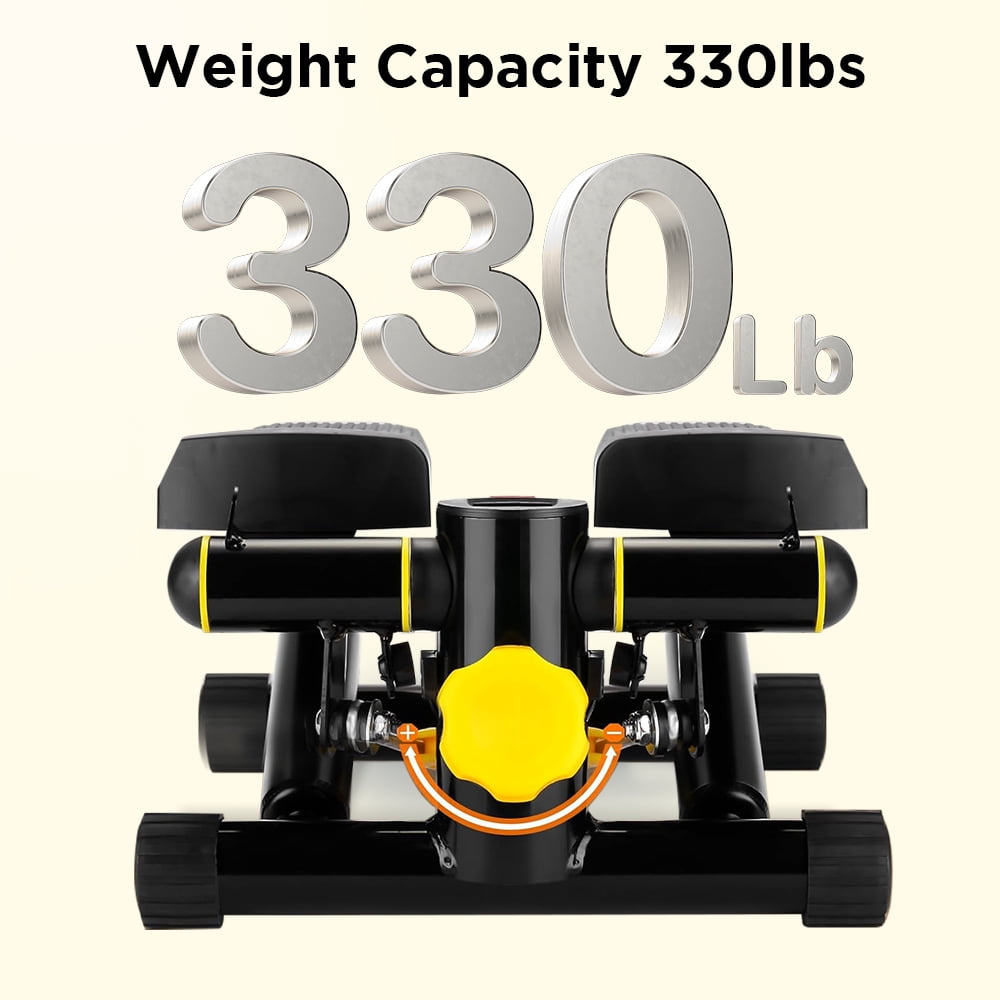 COWIN Stair Stepper for Exercises Home Mini Stepper with Resistance Bands 330lbs Weight Yellow