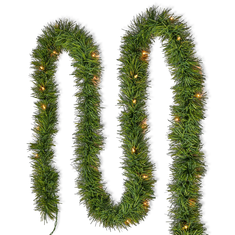 Maraawa 25-Foot Christmas Garland With Multi Lights - Perfect For Indoor Outdoor Fireplace Xmas Decoration, Or Christmas Decorations Tree - Pre-Lit Soft Artificial Christmas Garland