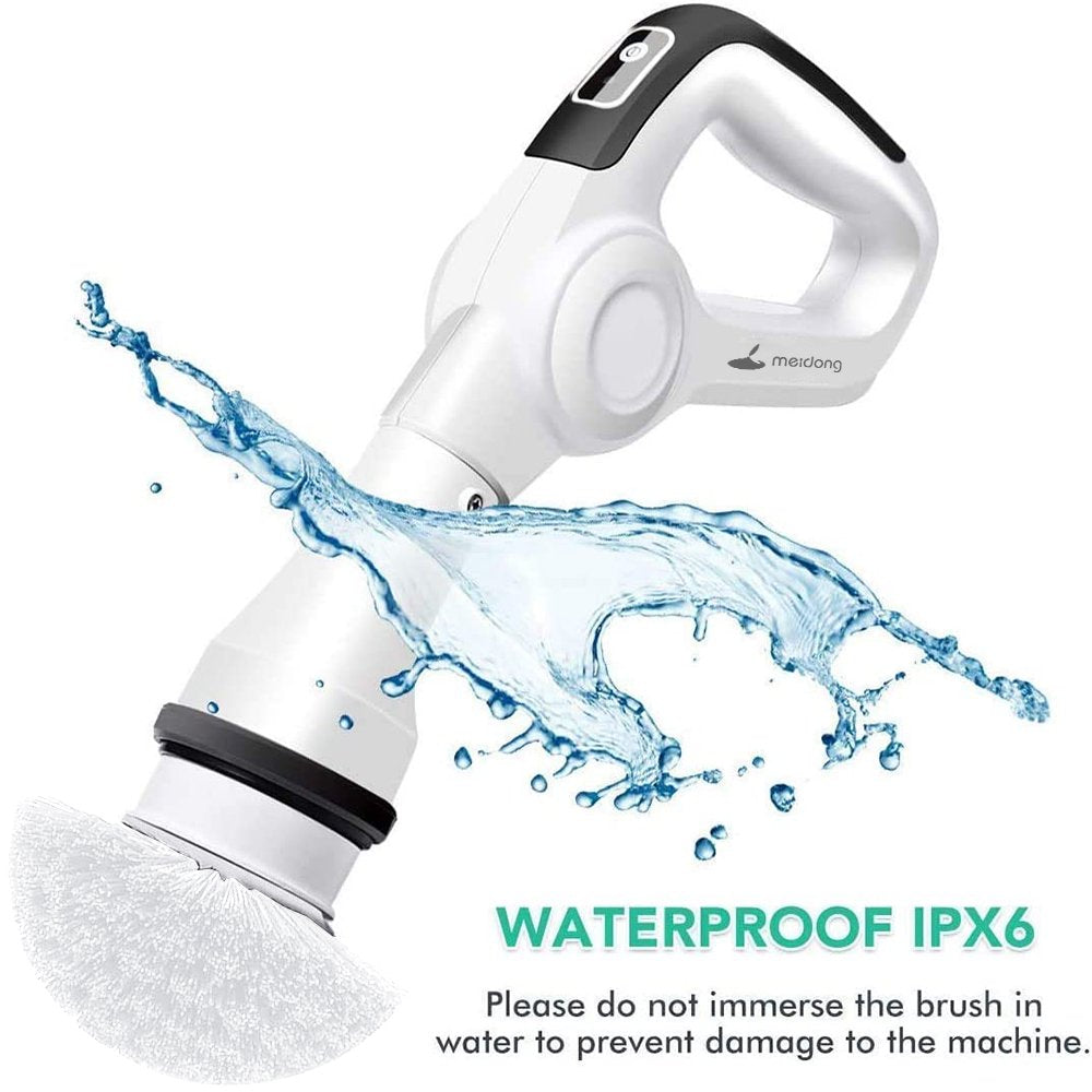 Cosmonic Electric Spin Scrubber, Power Scrubber Cordless High Rotation Handheld Bathroom Scrubber Rechargeable with 3 Replaceable Cleaning Brush Heads for Cleaning Tub, Tile, Floor, Sink, Wall, Window