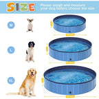 Silensys Pet Dog Pool Bath Swimming Tub Kiddie Pool, 63 x 12 inch Collapsible Foldable Portable for Dogs Cats and Kids Blue