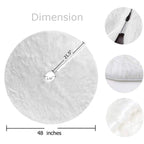 48inch Christmas Tree Skirt Fur Xmas Tree Skirt Christmas Decorations Holiday Tree Ornaments Tree Mat Base Cover for Christmas Home Party Decorations, White