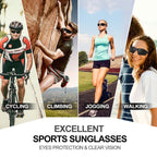 Sunglasses Polarized Rimless Sports Cycling Sunglasses for Running Golf Fishing Hiking Baseball Black
