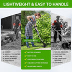 Cordless Electric Lawn Trimmer Weed Wacker - 21V Grass Trimmer Lawn Edger with 2.0Ah Li-Ion Battery Powered and 3 Types Cutting Blade, Tool for Lawn Care and Garden Yard Work