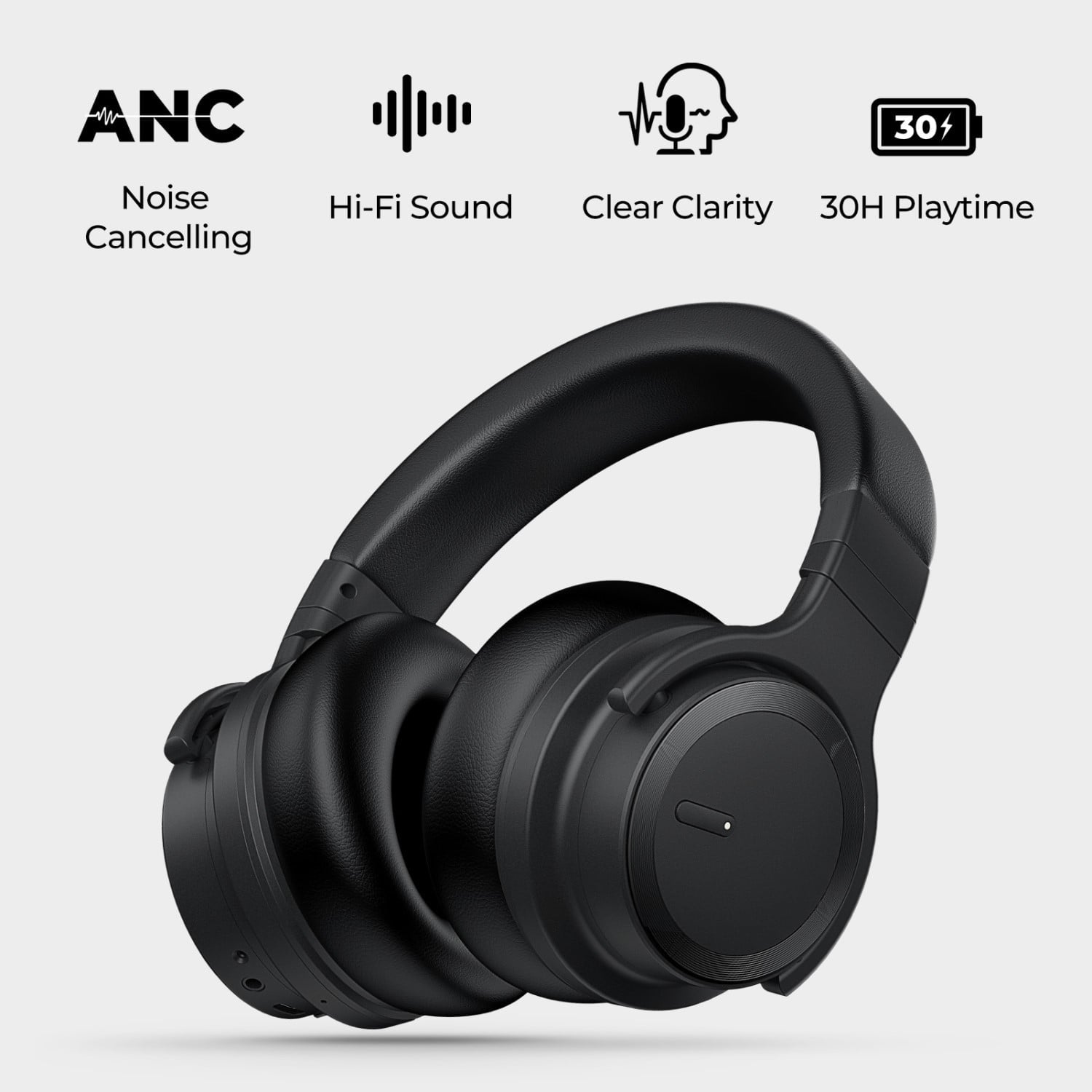 Noise Cancelling Headphones Wireless Bluetooth Over Ear Headphone with Mic for Work Travel TV PC Phone Calls