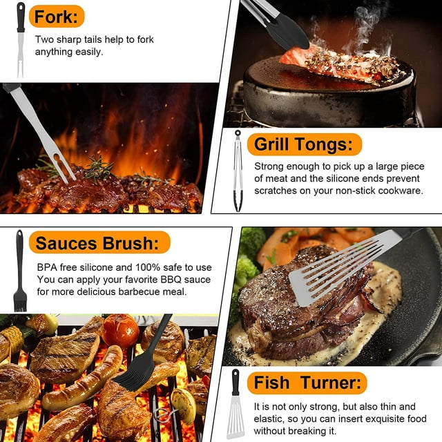 Swtroom Griddle Accessories Kit, 14Pcs BBQ Griddle Kit, Flat Top Grill Accessories for Outdoor Grill, Professional BBQ Grill Tools Set for Outdoor BBQ & Teppanyaki and Camping