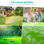 Mighty Rock Sprinklers for Yard, Large Coverage Area, 5 Arms, 20 Nozzles, Household Automatic Irrigation System for Plants