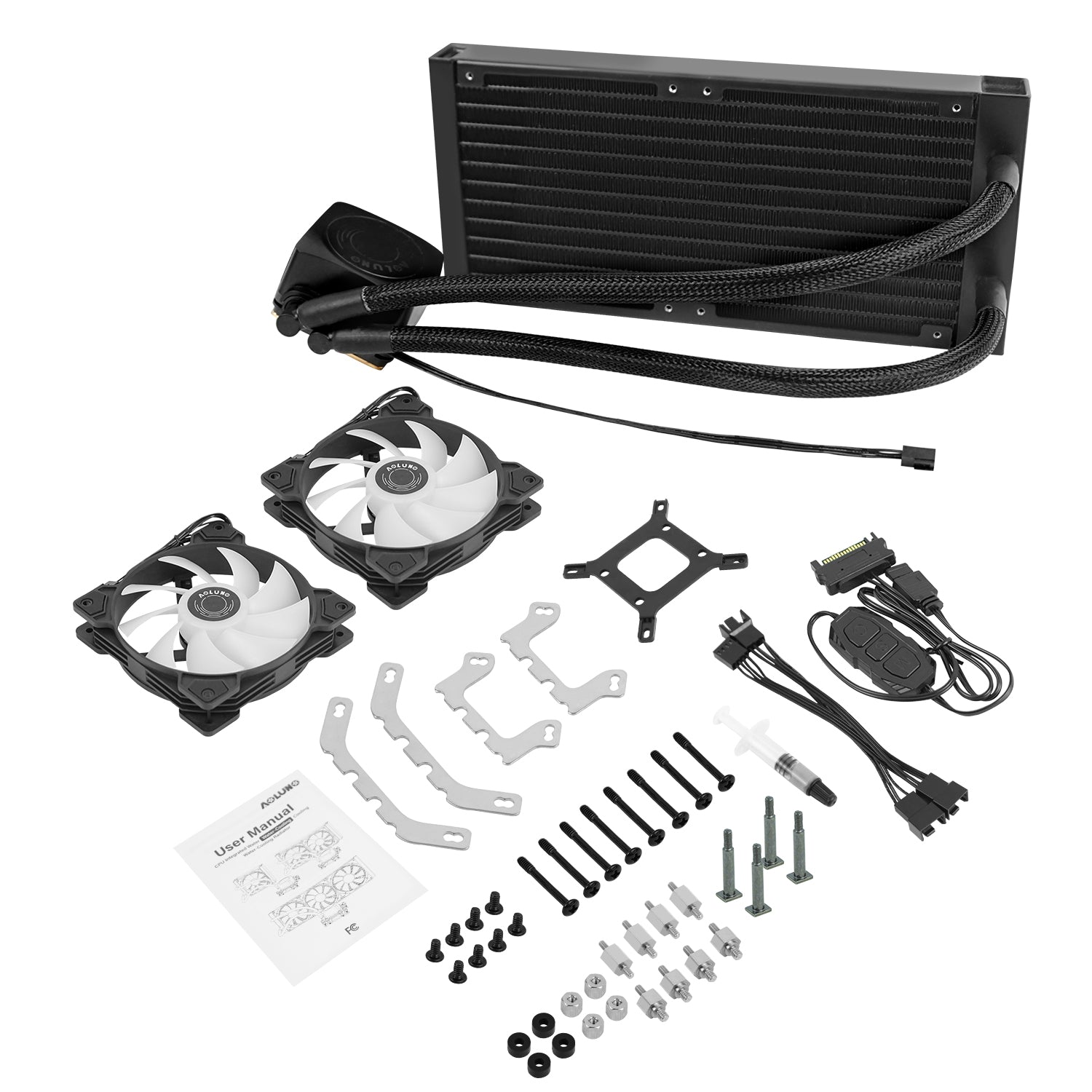 240mm CPU Water Cooler, ARGB CPU Liquid Cooler(AIO), All Intel & AMD Compatible, High Efficiency CPU Radiator, 2×120mm PWM Fan for CPU Liquid Cooling System, Silent Operation, LGA 1700 Ready