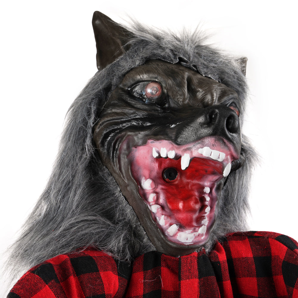 5Ft Standing Werewolf Large Halloween Decorations Outdoor Scary Decorations Halloween Motion Activated Werewolf with LED Eyes & Sound