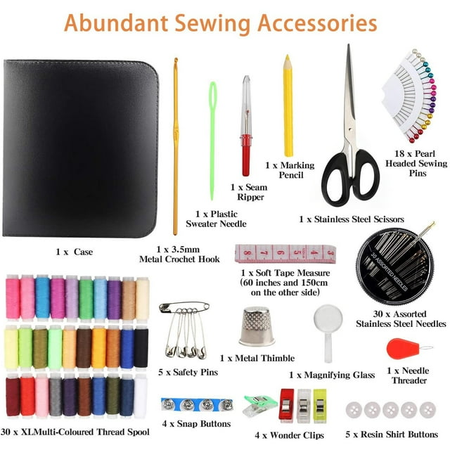 Sewing Kit for Adults, 112 pcs Sewing Supplies for Home Travel and Emergency, Sewing Repair Kits Gift for Beginners Traveler Emergency