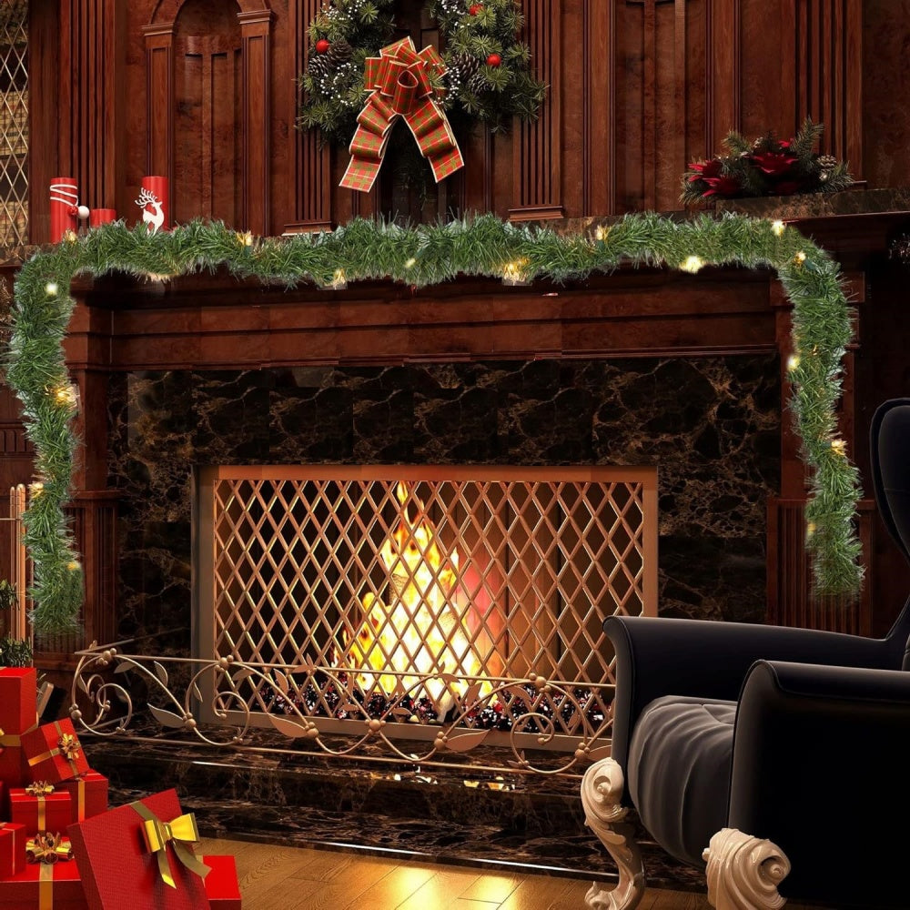 Maraawa 25-Foot Christmas Garland With Multi Lights - Perfect For Indoor Outdoor Fireplace Xmas Decoration, Or Christmas Decorations Tree - Pre-Lit Soft Artificial Christmas Garland