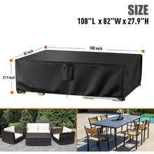 Load image into Gallery viewer, Patio Furniture Covers Waterproof Outdoor Couch Sectional Sofa Set Cover Rectangular Table Chairs Cover 136 inch L x 74 inch W x 28 inch
