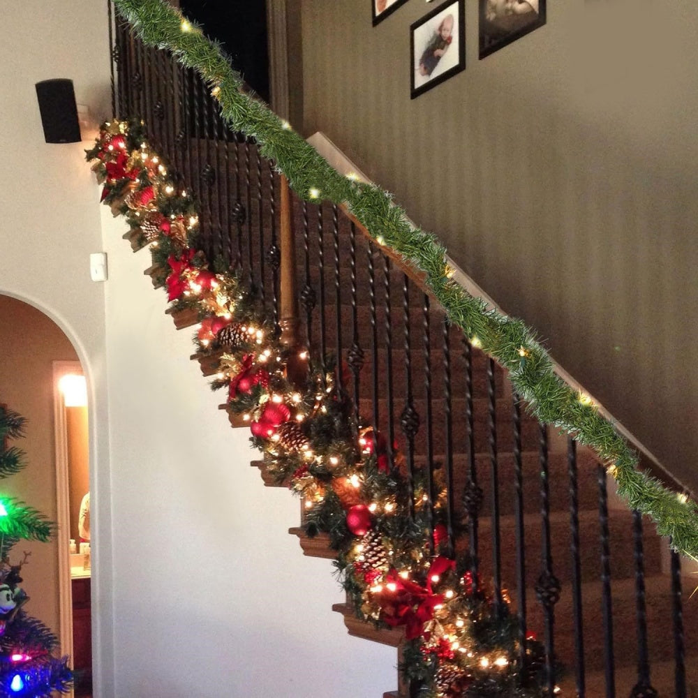 Maraawa 25-Foot Christmas Garland With Multi Lights - Perfect For Indoor Outdoor Fireplace Xmas Decoration, Or Christmas Decorations Tree - Pre-Lit Soft Artificial Christmas Garland