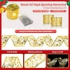 Funsmile 2 Pack Gold Christmas Ribbon Fairy Lights,100 LED 16ft Lights Fairy Strings Lights, Ribbon Bows Lights for Weddings New Year Christmas Tree Decorations