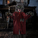 5Ft Standing Werewolf Large Halloween Decorations Outdoor Scary Decorations Halloween Motion Activated Werewolf with LED Eyes & Sound