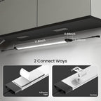 Kibhous 6 Pcs LED Under Cabinet Lights Rigid Bar Kit, Can Plugged or Directly Connected to an LED Driver, Super Bright Connectable Lighting Strip Suitable for Kitchen Cabinets, Counters, Cold White