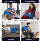 33"x17" Heating Pad, Portable Heating Pad for Shoulder, Neck, Cramp, Menstrual Pain, with Upgraded 3 Timer & 6 Temperature Controller, Blue