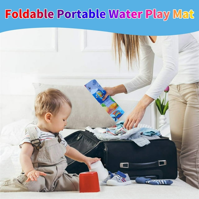 Swtroom Tummy Time Water Mat, Water Play Mat for Babies Inflatable Activity Center, Infant Baby Water Mat for Newborn Infant Toddler Boy Girl, Promote Baby's Growth