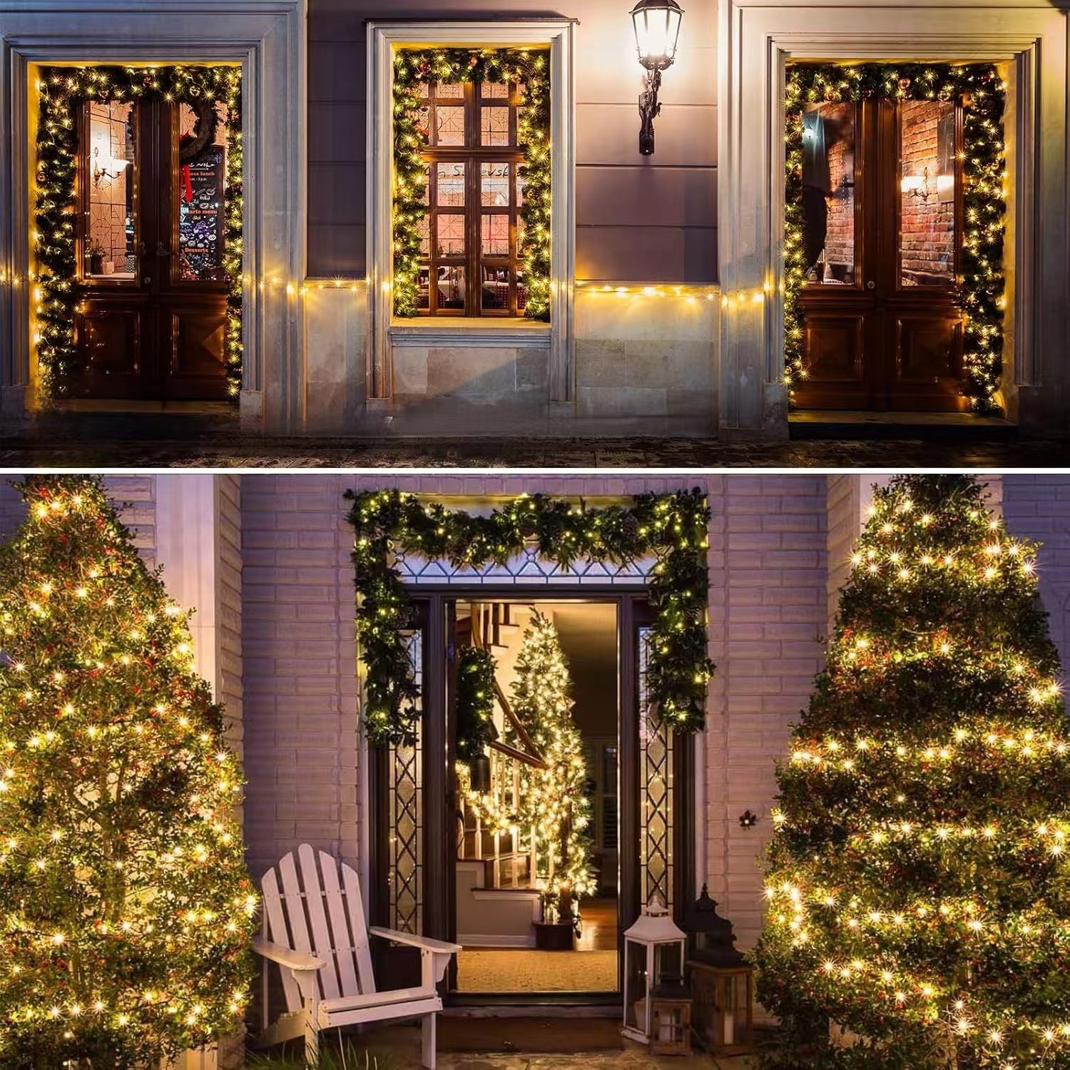 4 Pack Christmas Tree String Lights Christmas Fairy Lights Warm White LED with 8 Modes Battery Operated Indoor Outdoor Waterproof Lights