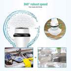 Cosmonic Electric Spin Scrubber, Power Scrubber Cordless High Rotation Handheld Bathroom Scrubber Rechargeable with 3 Replaceable Cleaning Brush Heads for Cleaning Tub, Tile, Floor, Sink, Wall, Window