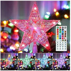 Christmas Tree Topper Lights,7.6"Star Tree Topper with 20 modes,Color Changing Treetop,Outdoor Indoor Fairy Light With Remote Control,RGB Tree Topper for Holiday or Home Decor