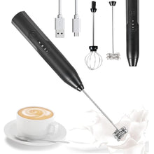 Load image into Gallery viewer, Mighty Rock Electric Milk Frother Handheld Milk Foamer with Coffee Frother 3 Speeds Milk Whisk 2 in 1 Egg Beater Perfect for Coffee, Latte, Cappuccino, Black
