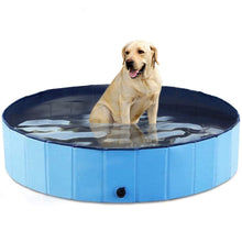 Load image into Gallery viewer, Pet Dog Pool Bath Swimming Tub Kiddie Pool, 48 x 12 inch Collapsible Foldable Portable for Dogs Cats and Kids Blue
