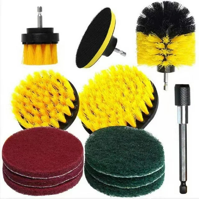 Power Scrubber Drill Brush Bathroom Cleaning Kit, with Pad Sponge and Extend Attachment, 12 Pcs Drill Brush Attachment Set, for Cleaning - Bathroom, Kitchen