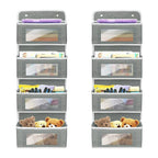 2 Pack 4-Shelf Over Door Hanging Organizer, Wall Mount Storage for Bedroom, Hanging Closet Organizer with Clear Window and Large Capacity PVC Pocket for Home Storage, Grey