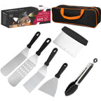 Swtroom 6 Pcs Griddle Accessories Kit, Flat Top Grill Accessories Kit Barbecue Tools Set with Spatula Scraper Tongs Cooking Utensils for Outdoor Camping