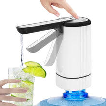Load image into Gallery viewer, Uncahome Water Pump for 5 Gallon Bottle, Rechargeable Portable Electric Water Bottle Dispenser, Foldable Automatic Water Jug Pump for for Home, Office &amp; Camping (White)
