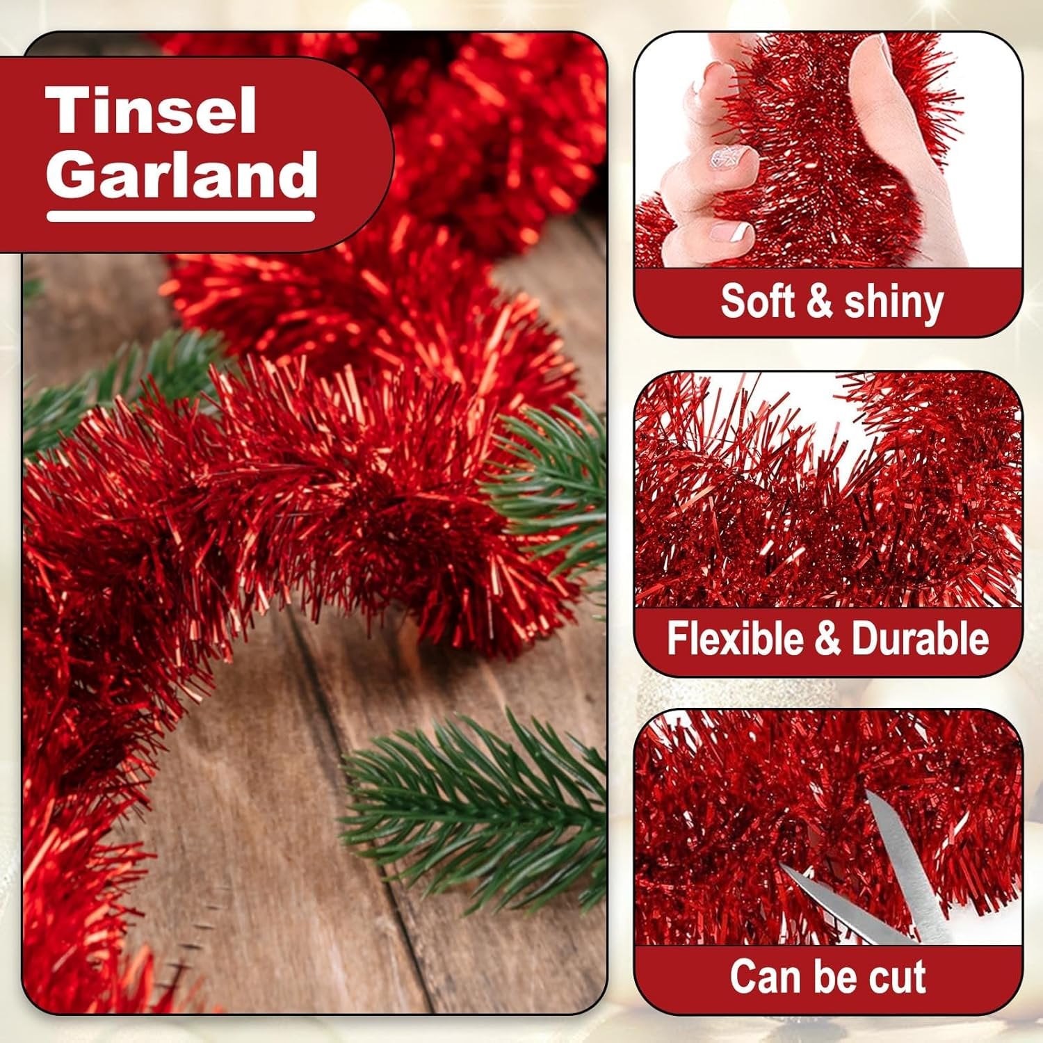 50FT Garland Red