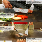 Swtroom Griddle Accessories Kit, 14Pcs BBQ Griddle Kit, Flat Top Grill Accessories for Outdoor Grill, Professional BBQ Grill Tools Set for Outdoor BBQ & Teppanyaki and Camping