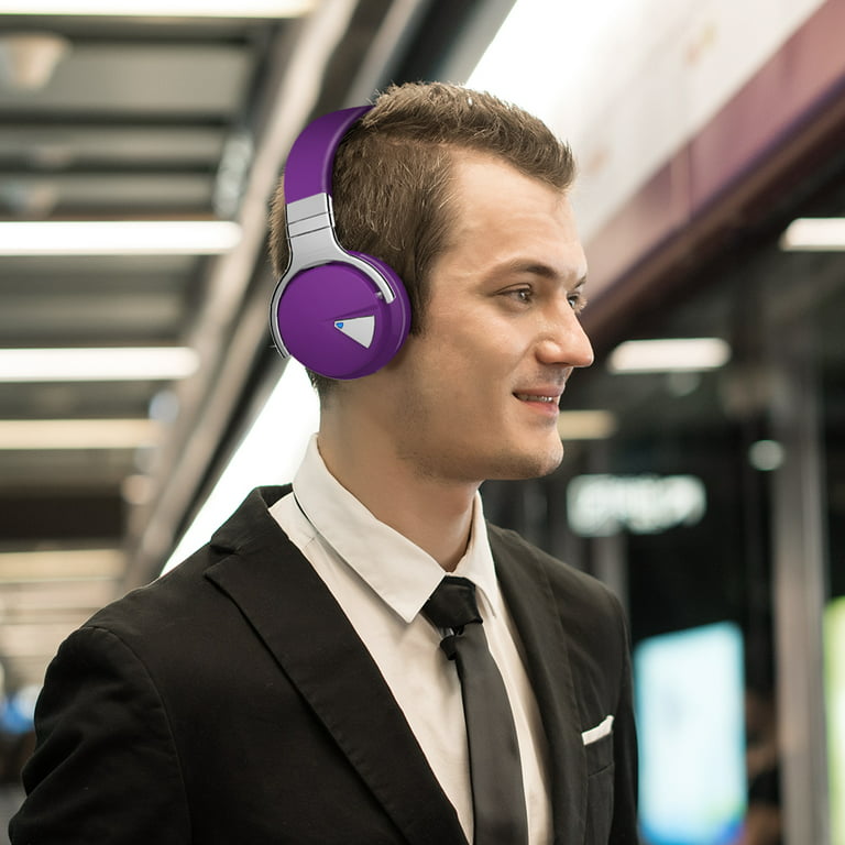 COWIN Bluetooth Noise-Canceling Over-Ear Headphones, Purple, e7anc
