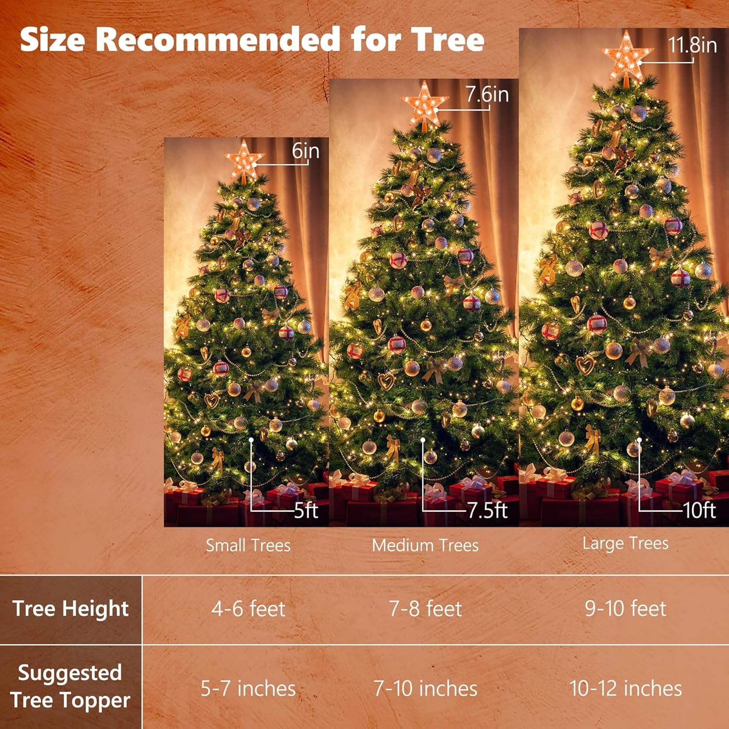 Christmas Tree Topper Lights,7.6"Star Tree Topper with 20 modes,Color Changing Treetop,Outdoor Indoor Fairy Light With Remote Control,RGB Tree Topper for Holiday or Home Decor