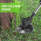 Cordless Electric Lawn Trimmer Weed Wacker - 21V Grass Trimmer Lawn Edger with 2.0Ah Li-Ion Battery Powered and 3 Types Cutting Blade, Tool for Lawn Care and Garden Yard Work