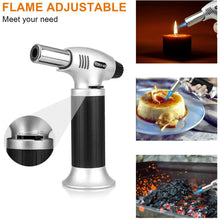 Load image into Gallery viewer, Culinary Butane Torch Lighters Kitchen Blow Torch for Cooking with Safety Lock &amp; Adjustable Flame, Refillable Kitchen Torch &amp; Cooking Torch for Creme Brule &amp; Baking
