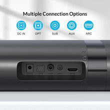 Load image into Gallery viewer, Cowin Sound Bar with Subwoofer, 110W Sound Bar for Smart TV with Adjustable Deep Bass &amp; Volume Boost &amp; 3 EQ Modes, Bluetooth/ARC/Opt/AUX, Detachable Soundbar for TV/PC/Gaming/Projector
