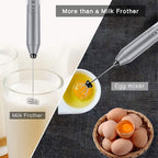 Uncahome Milk Frother Wand Drink Mixer - Handheld Milk Frother Electric Whisk - Easy-Clean Stainless Steel Frother Wand & Mini Blender - Electric Coffee Frother for Milk Coffee Lattes