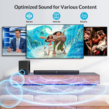 Load image into Gallery viewer, Cowin Sound Bar with Subwoofer, 110W Sound Bar for Smart TV with Adjustable Deep Bass &amp; Volume Boost &amp; 3 EQ Modes, Bluetooth/ARC/Opt/AUX, Detachable Soundbar for TV/PC/Gaming/Projector
