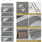 2 Pack 4-Shelf Over Door Hanging Organizer, Wall Mount Storage for Bedroom, Hanging Closet Organizer with Clear Window and Large Capacity PVC Pocket for Home Storage, Grey