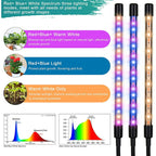 LED Grow Lights for Indoor Plants Full Spectrum Plant Light with 4-Head LED Grow Light, 15-60 in Adjustable Tripod Stand, Red Blue with Remote Control