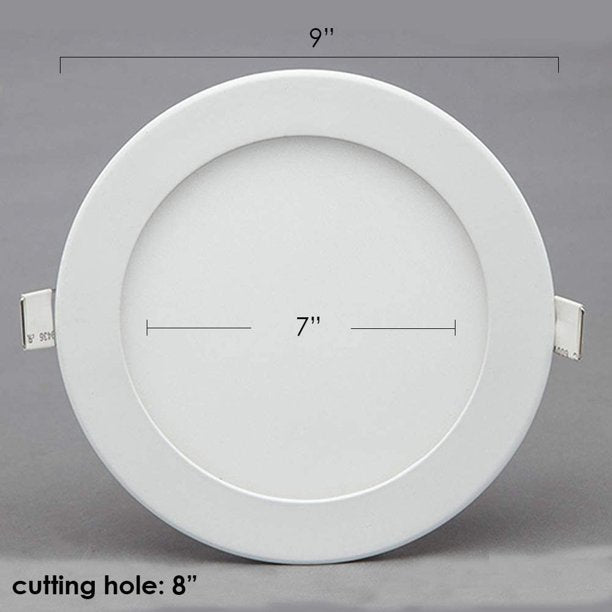 COSMONIC Ultra Thin 18W LED Ceiling Panel Light 8" Recessed Round Downlight for Home, Office, Mall, Low Energy Consumption Non Dimmable with Driver 3000-3500K (18W, Warm White)
