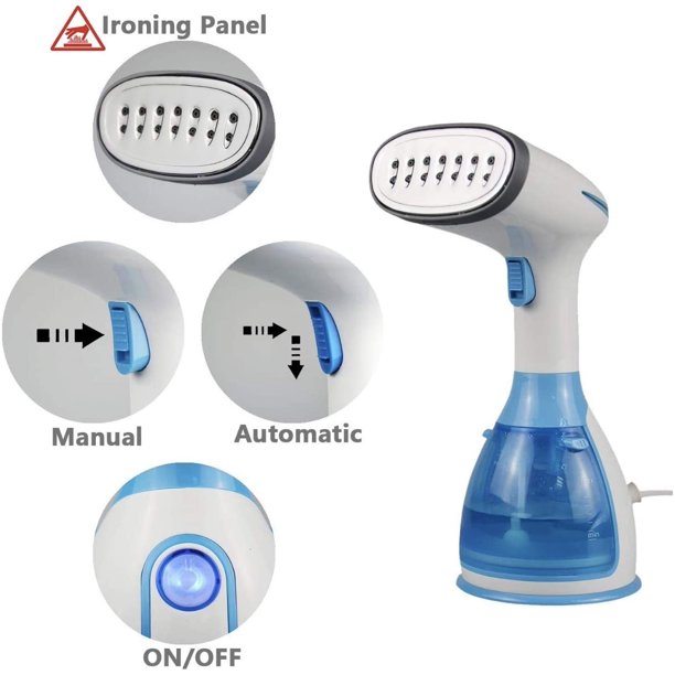 Handheld Garment Steamer Portable Fabric Steamer 280ml Big Removable Water Tank Vertical Fast Heat-up Horizontal Steam Dual-Use Clothes Fabric Wrinkles Steamer for Travel Home Christmas Decor