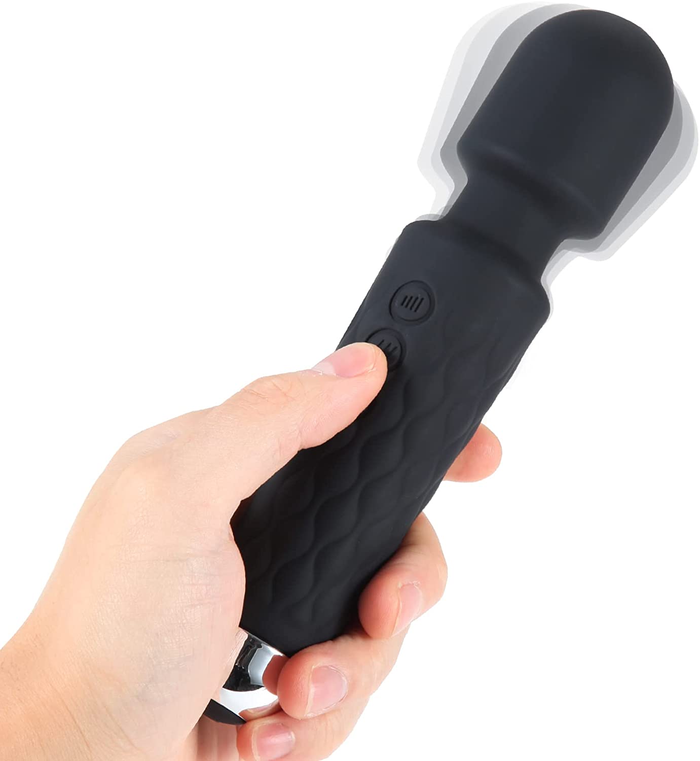 Massage Wand, Personal Massager for Women with 8 Speeds 20 Patterns, Rechargeable Personal Massager Silent and Waterproof, Perfect for Relieve Muscle Tension and Soreness All Over The Body, Black